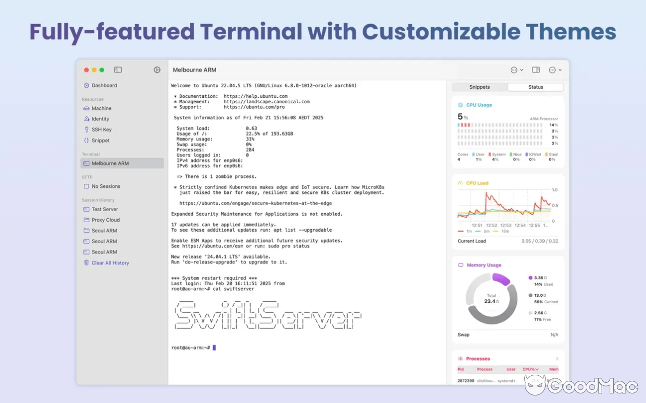 SwiftServer - Monitoring & SSH v1.1.3 MAS