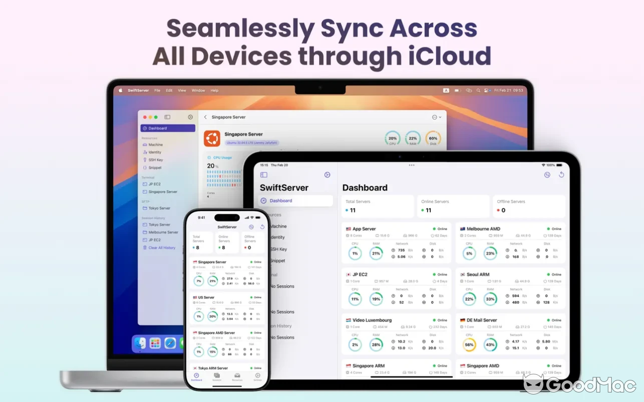 SwiftServer - Monitoring & SSH v1.1.3 MAS