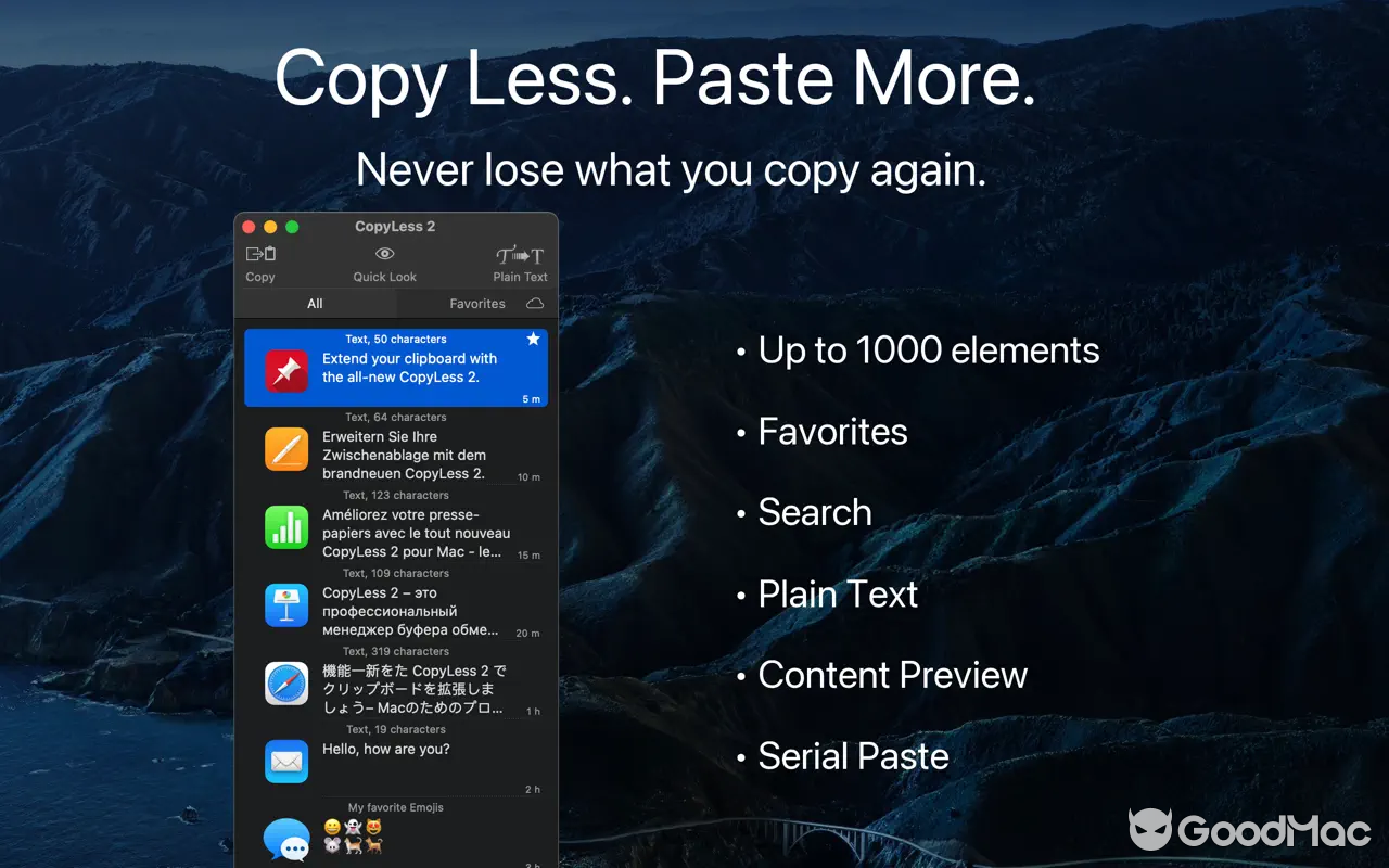 CopyLess 2 - Clipboard Manager v2.19.1 MAS