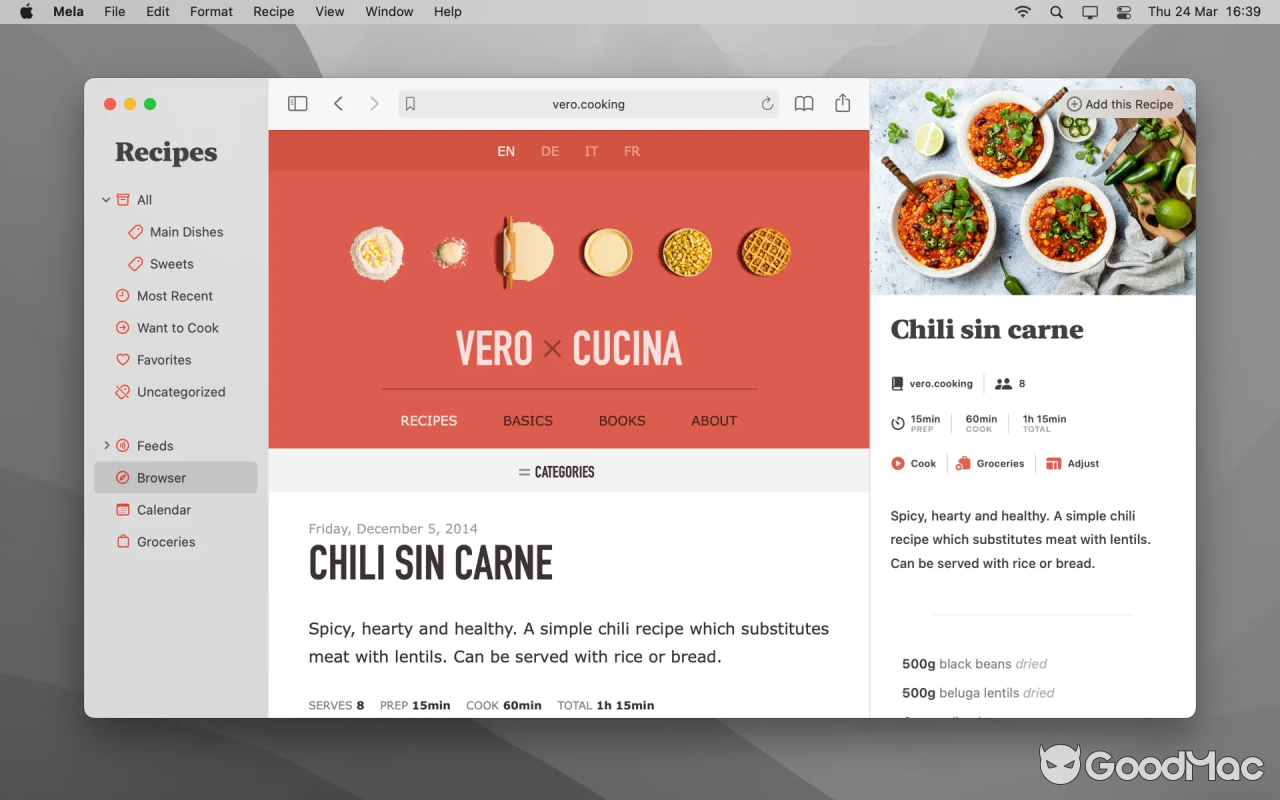 Mela – Recipe Manager v2.6.1 MAS
