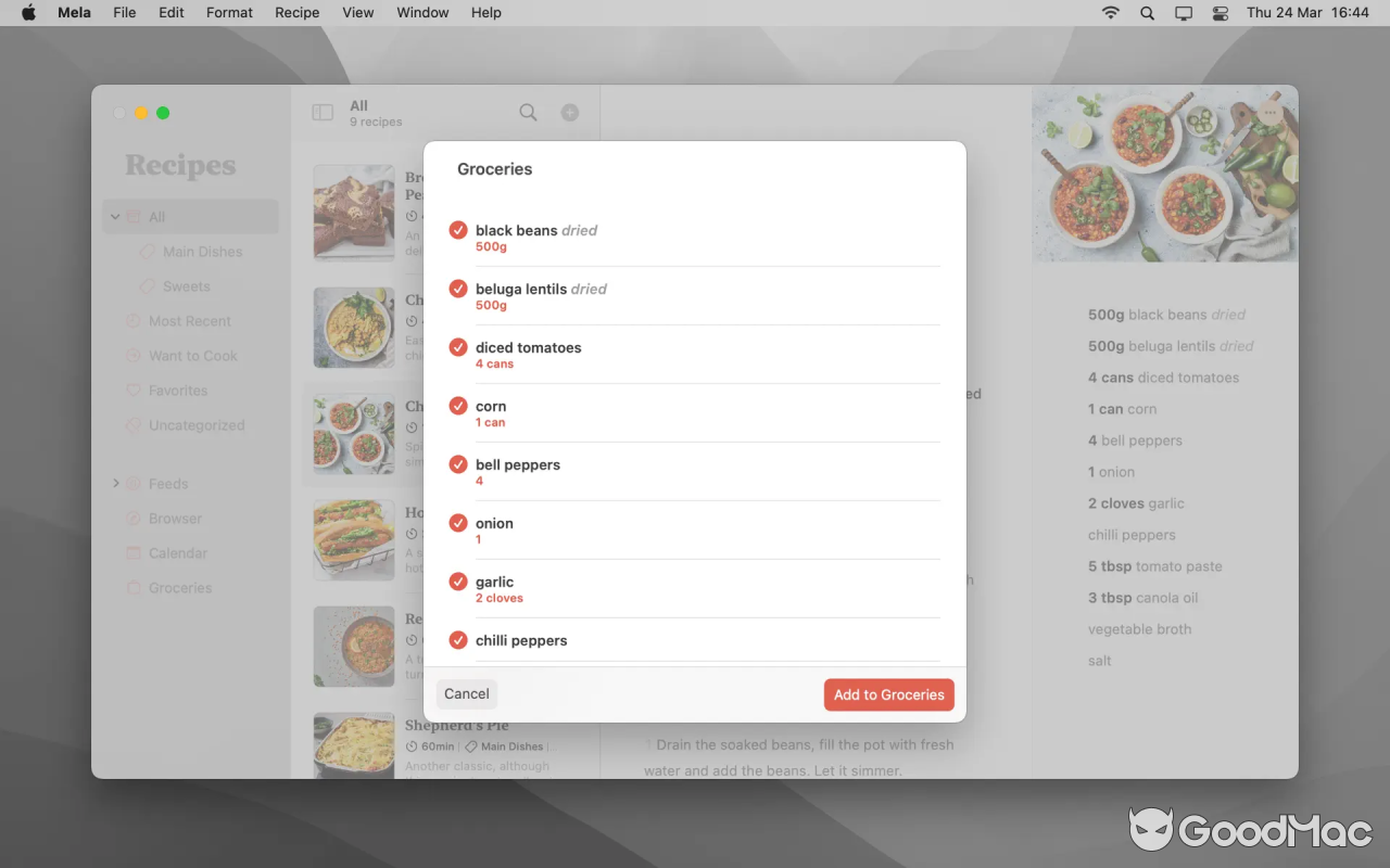 Mela – Recipe Manager v2.6.1 MAS