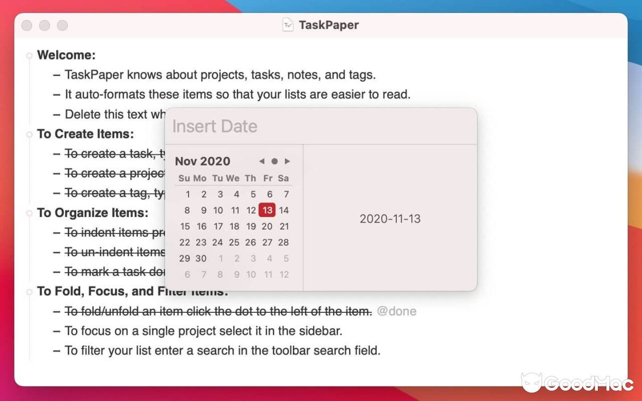 TaskPaper v3.9.4 截图