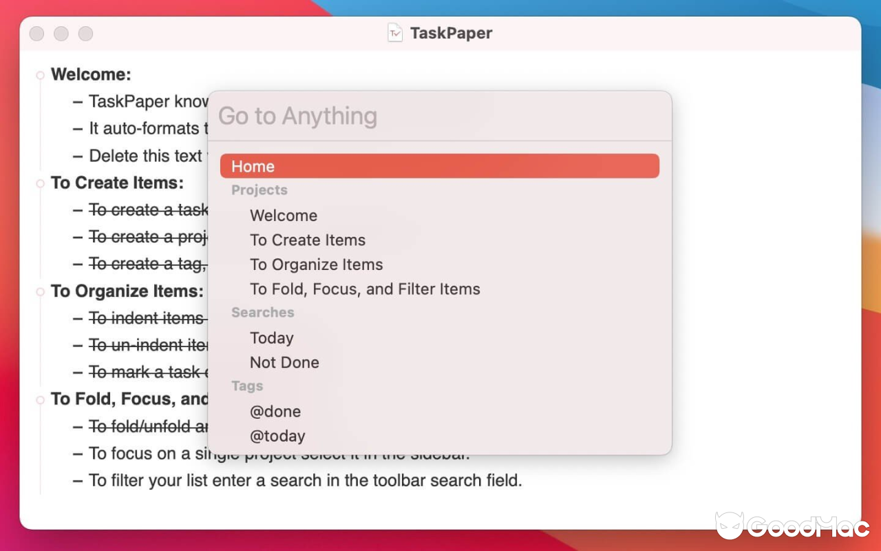 TaskPaper v3.9.4 截图
