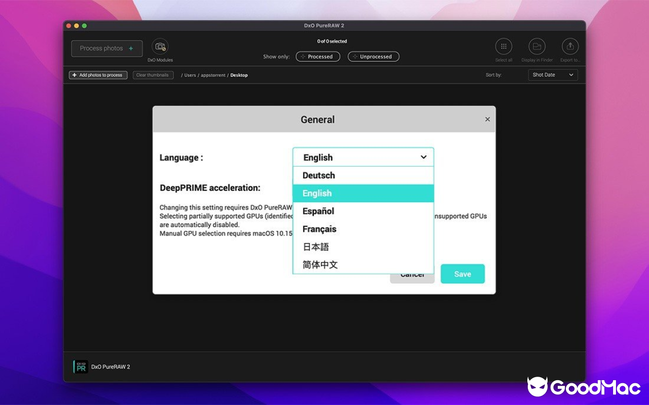 DxO PureRAW v6.0.0 截图