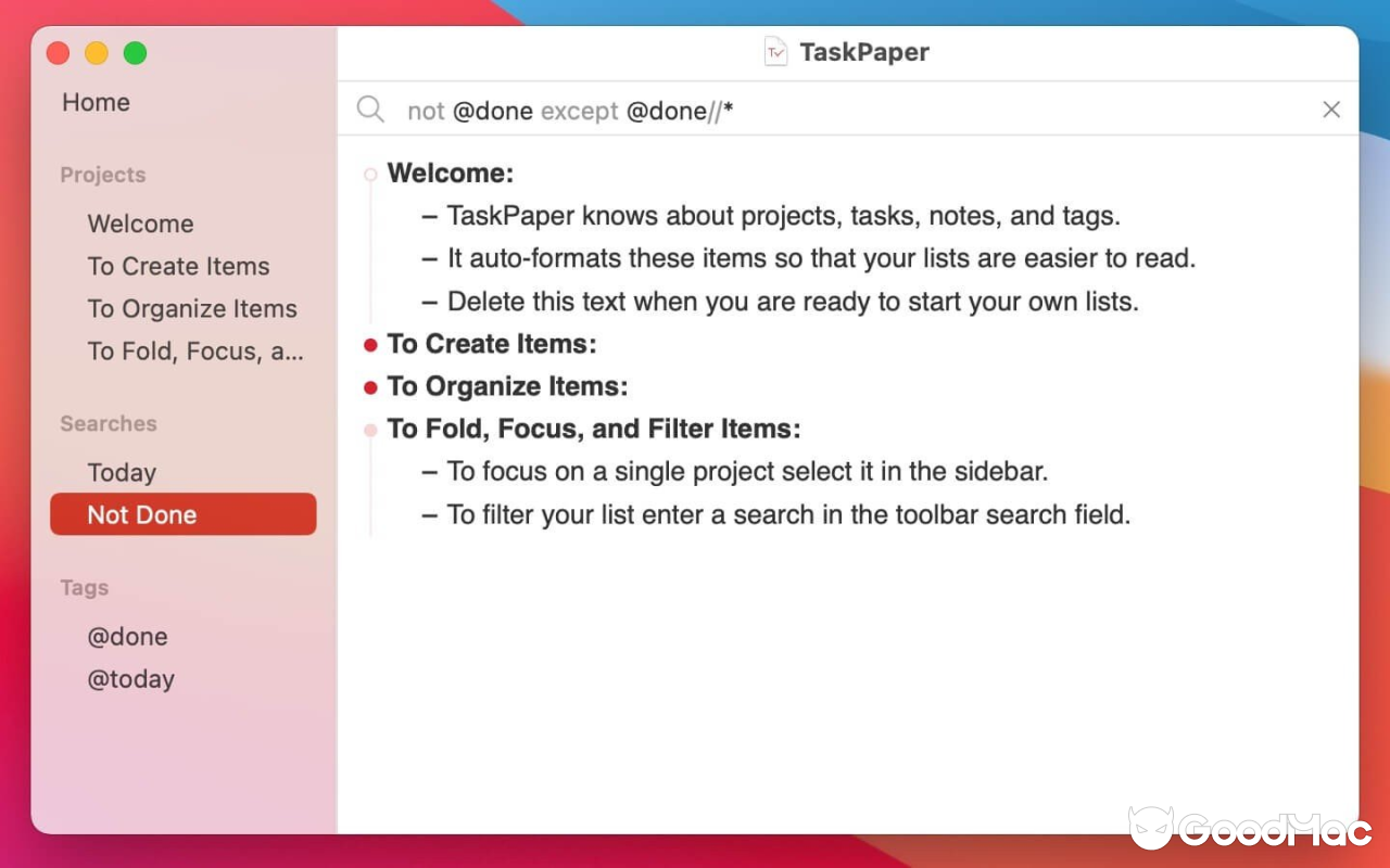 TaskPaper v3.9.4 截图