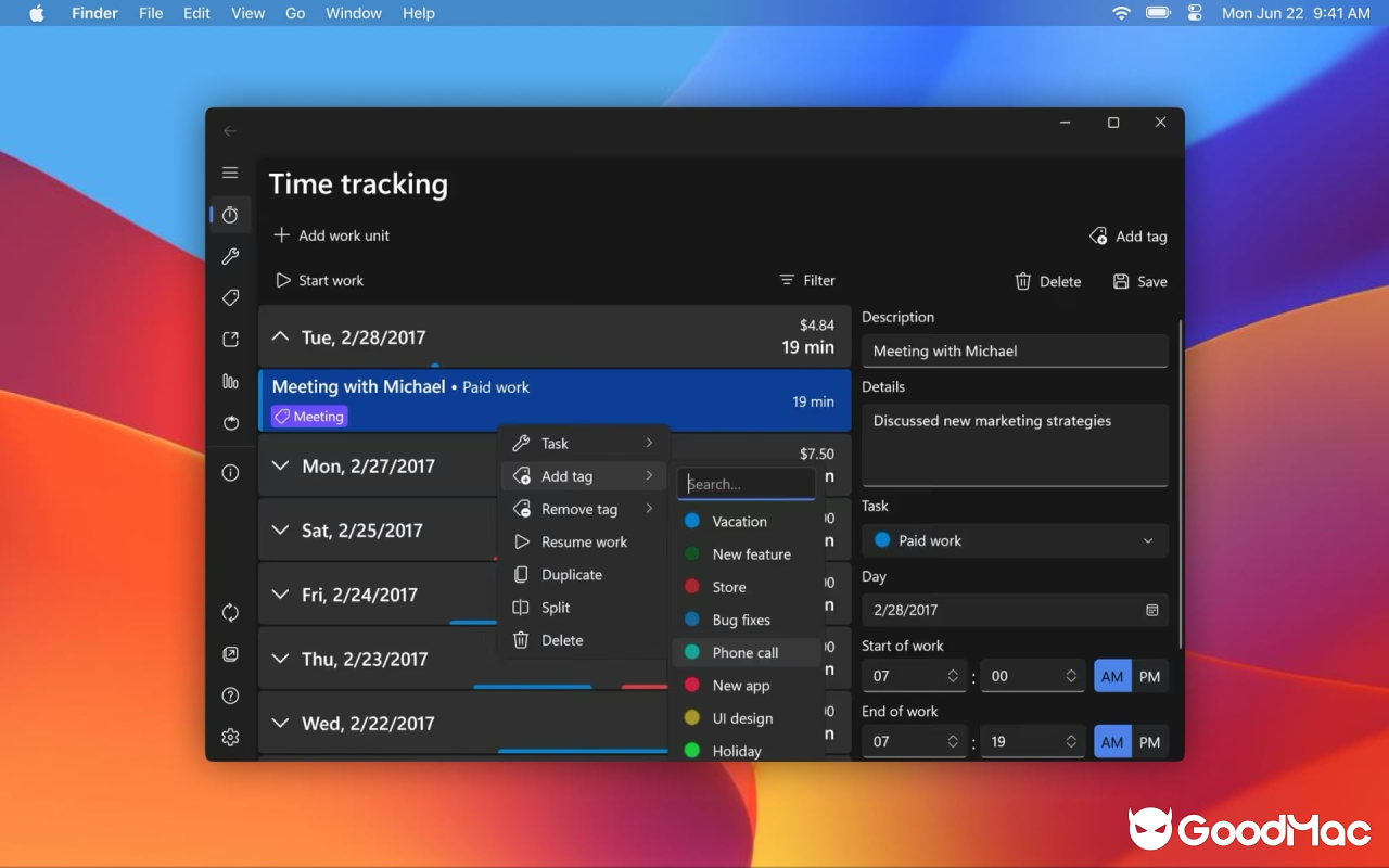 WorkingHours v2.17.1 截图