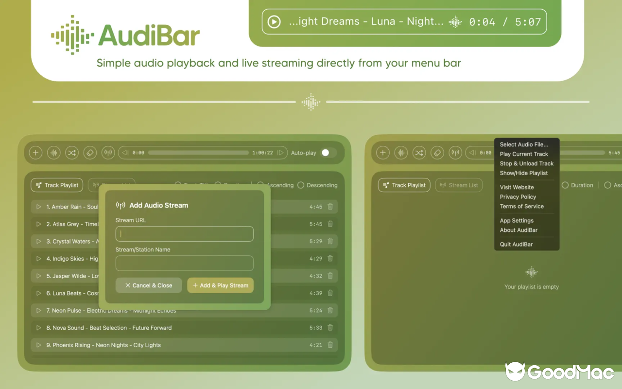 AudiBar v1.2.0 截图