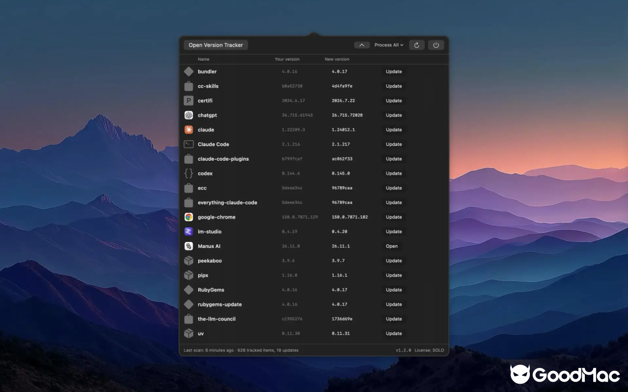 Version Tracker v1.2.3 截图