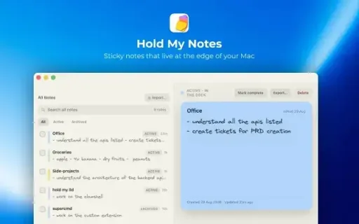 HoldMyNotes 1.2.0